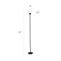 Simple Designs Lf1011-Blk 1 Light Stick Torchiere Floor Lamp, Black