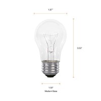 Sylvania Double Life Incandescent Light Bulb, A15, 40W, Ceiling Fan Lamp, Medium Base, 370 Lumens, Dimmable, Clear, Soft White - 2 Pack (10034)