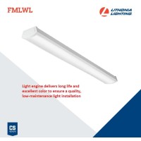 Lithonia Lighting Fmlwl 48 840 Led Flush Mount Wraparound Light, 4-Foot, 4000K | Bright White