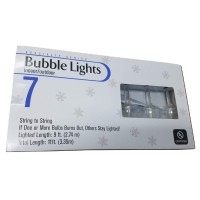 7 Count 9'L Indoor/Outdoor Traditional Clear Bubble Light Set