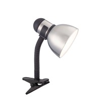 Satco 57057 Clip On Gooseneck Desk Lamp With 13-Watt Gu24 2700K Mini Spiral, 9 X 9 X 9, Steelblack