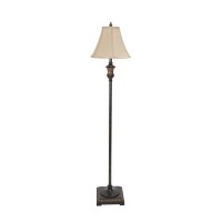 Decor Therapy Traditional Resin Floor Lamp With Bell Shade, Golden Bronze 60 X 14