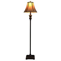 Decor Therapy Traditional Resin Floor Lamp With Bell Shade, Golden Bronze 60 X 14