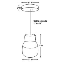 It'S Exciting Lighting Iel-5778 Glass Pendant Nickel Ir Led Light With Brushed Nickel And Frosted Glass Shade, Battery Operated With 24 Included Leds