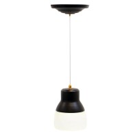 Its Exciting Lighting Iel-5891 Glass Pendant Bronze Ir Led Light With Bronze Hardware And Frosted Glass Shade, Battery Operated With 24 Included Leds