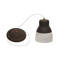 Its Exciting Lighting Iel-5891 Glass Pendant Bronze Ir Led Light With Bronze Hardware And Frosted Glass Shade, Battery Operated With 24 Included Leds