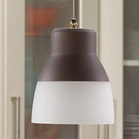 Its Exciting Lighting Iel-5891 Glass Pendant Bronze Ir Led Light With Bronze Hardware And Frosted Glass Shade, Battery Operated With 24 Included Leds