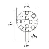 Hero-Led Sg4-12T-Ww Side Pin G4 Led Disc Halogen Replacement Bulb, 2.4W, 20-25W Equal, Warm White 3000K, 5-Pack(Not Dimmable)