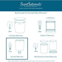 Scentsationals 15W Bulbs For Accent Wax Warmer, 15 Watt Light Bulb Candelabra E12 Base - Replacement Electric Wall Plug-In Wax Melter Candle, Certified Style C7 120 Volt (2 Bulbs)