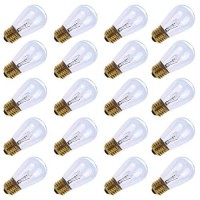 S14 Incandescent Edison Light Bulbs - 11W Vintage Clear Glass Bulbs With E26 Medium Screw-Base, Warm Filament Replacement Bulbs For Outdoor Patio Garden String Lights, 20 Pack