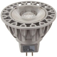 Bulbrite Soraa, 7.5 Watt, 50 Watt Equivalent, Dimmable, Mr16, Gu5.3 Bi-Pin, 3000K (Soft White Light) Light Bulb, Silver Finish, (Pack Of 1)