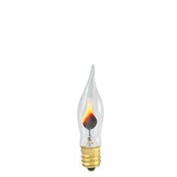 Bulbrite 410303-3W - Flicker Flame - Ca5 Bulb Type - E12 Candelabra Base - 120V - 2700K - 2,500Hr - Clear - Incandescent Chandelier - 2 Pack