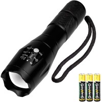 Outlite A100 Portable 2000 Lumens Handheld Led Flashlight With Adjustable Focus And 5 Light Modes, Outdoor Water Resistant Flashlights High Lumens, Tactical Flashlight For Camping Hiking Emergency