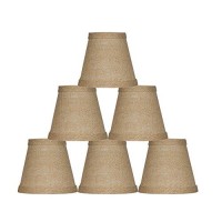 Urbanest Chandelier Lamp Shade 3X5X45, Hardback, Clip On, Burlap (Set Of 6)