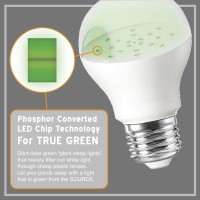 Miracleled 604758 11W A19 Grow Room Specialty Light With Green Led Bulb, Omni Directional, 4-Pack