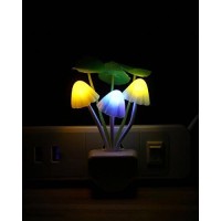 Rienar Sensor Led Night Light, Color Changing Plug-In Led Mushroom Dream Bed Lamp