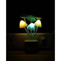 Rienar Sensor Led Night Light, Color Changing Plug-In Led Mushroom Dream Bed Lamp