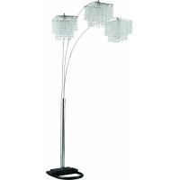 This chandelierinspired contemporary floor lamp features three lights to fully illuminate your living space Each of the lamps lights are surrounded by elegant hanging poly crystals This uniquelystyled lamp will bring a touch of glam into any bedroom dorm 