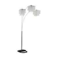 This chandelierinspired contemporary floor lamp features three lights to fully illuminate your living space Each of the lamps lights are surrounded by elegant hanging poly crystals This uniquelystyled lamp will bring a touch of glam into any bedroom dorm 