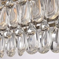 Jojospring Antique Silver 6-Light Rectangular Glass Droplets Chandelier