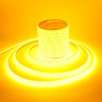 Everbright Led Strip Lights Waterproof Ip68 Flexible Amber Yellow Strip Lights Exterior Interior 16.4Ft 600Smd For Home Bedroom Party Holiday Neon Decoration Stage Marine Lights