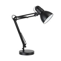 Globe Electric 5698601 28 Heavy Base Top Moving Spring Balanced Swing Arm Desk Lamp, Black, Onoff Rotary Switch On Shade, Office Decor, Reading Light, Home Essentials, Room Lighting