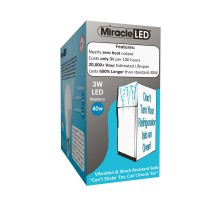 Miracleled 604724 3-Watt Refrigerator And Freezer Light, Long Life Energy Saver Bulb, Cool White, 2-Pack, Replacing Old, Hot 40W Incandescent