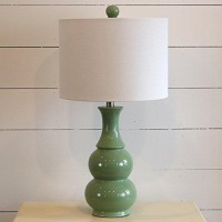 Decor Therapy Harper Ceramic Table Lamp, Green