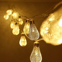 Mesh Lantern Ball Battery Operated Christmas Led String Lights - 2 Work Modes, 20Pcs Balls Led Christmas Lights For Xmas, Holiday, Party, Event Decorative Lighting (Mesh Lantern Ball)