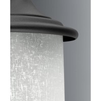 Progress Lighting Essential Collection 1-Light White Linen Glass Craftsman Outdoor Medium Wall Lantern Light Textured Black