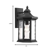 Progress Lighting Edition Collection 1-Light Clear Water Glass Traditional Outdoor Large Wall Lantern Light Textured Black, 9