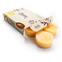 Apple Harvest Premium Tealight Candles - Highly Scented With Essential & Natural Oils - 6 Beige Tea Lights - Beautiful Candlelight - Made In The Usa - Bakery & Food Collection