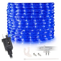 Wyzworks 288Leds, 25Ft Led Rope Light, Connectable Waterproof Permanent Outdoor Clear Pvc Tube, Etl Certified, Christmas Trees Holiday Decorative Landscape Backyard Patio Accent Lighting - Blue