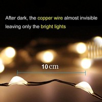 Amir Upgraded Solar String Lights Outdoor, 8 Modes Mini 39Feet 120 Led Copper Wire Lights, Solar Powered Fairy Lights, Waterproof Decoration Lights For Garden Yard Party Wedding Christmas (Warm White)