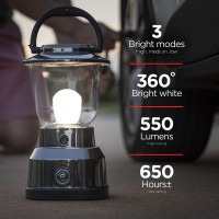 Enbrighten Brushed Nickel Led Camping Lantern Battery Powered 550 Lumens 280 Hour Runtime Carabiner Handle Hiking Gear Eme