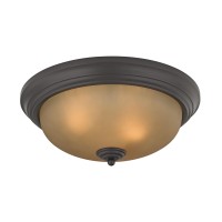 3 Light Flush Mount In Oil Rubbed Bronze