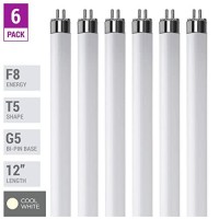 (Pack Of 6) F8T5/Cw - T5 Fluorescent 4100K Cool White - 8 Watt - 12