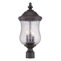 Acclaim 39717Bc Bellagio Collection 3-Light Outdoor Light Fixture Post Lantern, Black Coral