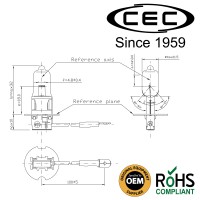 H3 55W Bulb Product Details H3 Halogen bulb 12V 55W T325 shape C6 filament Standard PK22S Base Legal for onroad use Lights should be replaced in pairs for optimal performance CEC Industries Ltd is an OE Original Equipment Manufacturer with proven reliabil