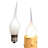 Creative Hobbies Mini Country Style Silicone Dipped Candle Light Bulbs, 3 Watt -Pack Of 10 Bulbs