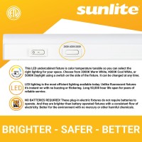 Sunlite 53083-Su Led 22-Inch Linkable Under Cabinet Light Fixture, 8 Watts, 120 Volts, 640 Lumens, For Kitchens, Bathrooms, Offices, Workbenches, Etl Listed, 4000K-Cool White