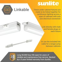 Sunlite 53083-Su Led 22-Inch Linkable Under Cabinet Light Fixture, 8 Watts, 120 Volts, 640 Lumens, For Kitchens, Bathrooms, Offices, Workbenches, Etl Listed, 4000K-Cool White