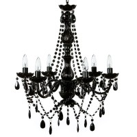 Gypsy Color The Original Brink House 6 Light Black Hardwire Flush Mount Chandelier H26