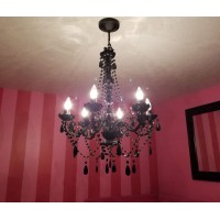 Gypsy Color The Original Brink House 6 Light Black Hardwire Flush Mount Chandelier H26