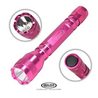 Police Security Maiden Ultra Bright Led Flashlight -180 Lumens -150 Meter Beam Distance -Small, Powerful, Compact & Water Resistant - Edc, Home Security & Camping Battery Powered Flashlight - Pink