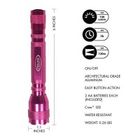 Police Security Maiden Ultra Bright Led Flashlight -180 Lumens -150 Meter Beam Distance -Small, Powerful, Compact & Water Resistant - Edc, Home Security & Camping Battery Powered Flashlight - Pink