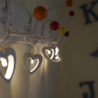 Indoor Fairy Lights - Wooden Heart Shape - Battery Powered - Timer Function - 10 Warm White Leds - 6Ft