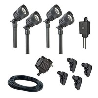 Sterno Home Gl33010Bk Paradise Low Voltage Micro Spot Light Kit, 4-Pack, Black, 4 Piece