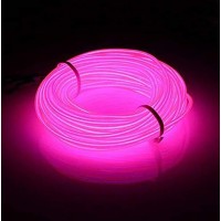 Lychee 9Ft El Wire Neon Glowing Strobing Electroluminescent Light El Wire Wbattery Pack For Parties Halloween Decoration Pink