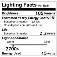 Ezls A15-15W Light Bulbs - Replacement Bulbs - A 25 Pack